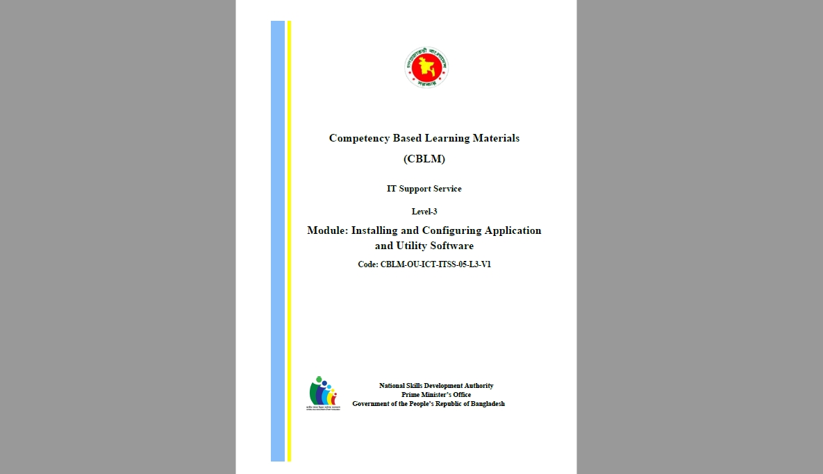IT Support Service Level 3 CBLM (Installing and Configuring Application)